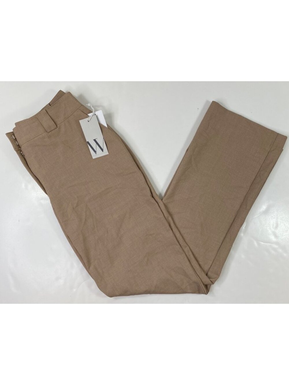 Worthington Womens Tan Curvy Straight Leg High-Rise Pants Size 6